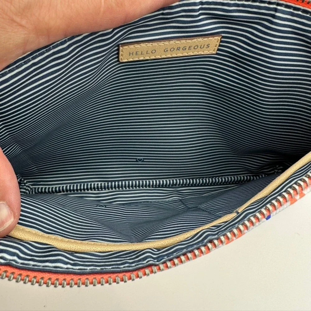 Stella & Dot Geometric Triangle‎ Clutch Bag Handbag Zip Pouch Travel